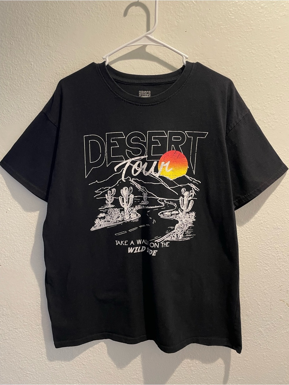 Brisco Brands Desert Tour Sunset Graphic Novelty Tee Shirt Mens XL Black
